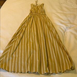 Maxi Yellow and White Sleeveless Dress